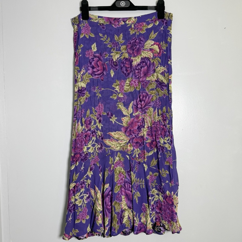 Vintage Handmade Floral Print Reversible Maxi Skirt M/L Boho Whimsigoth Fairy